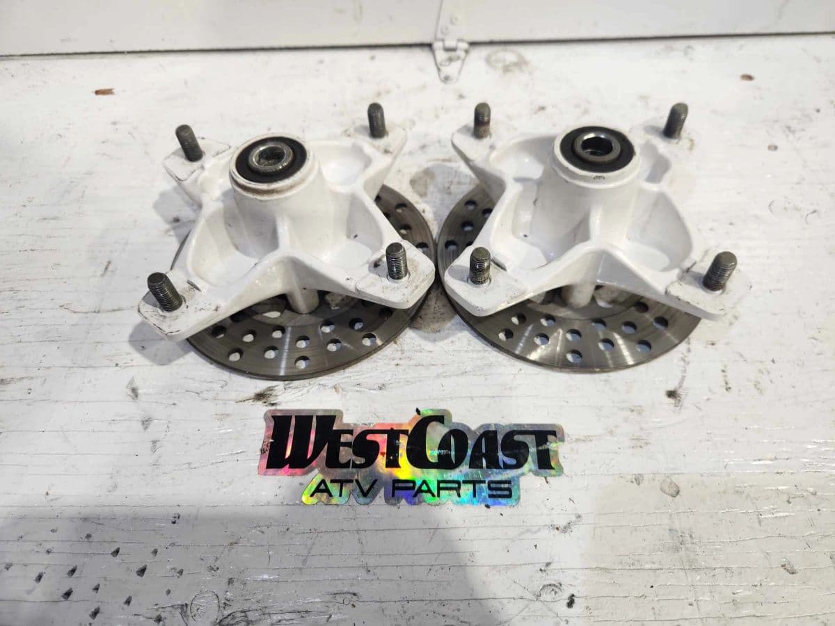 OEM Front Hubs Powder Coated White.